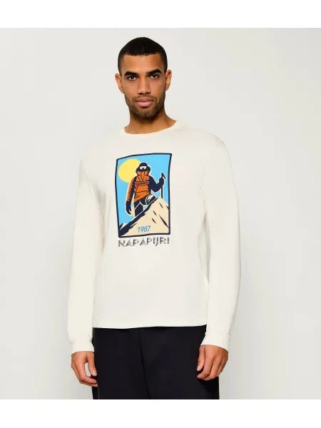 Tricou cu mânecă lungă Napapijri alb