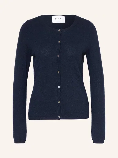 Ftc Cashmere Kardigan Z Kaszmiru blau granatowy