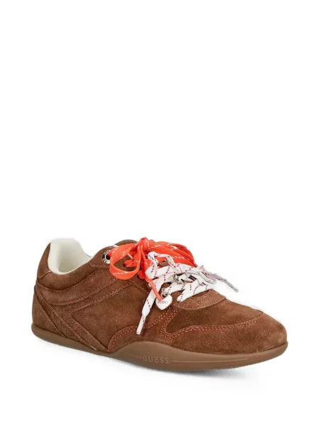 Sneakerși Guess din piele de căprioară maro