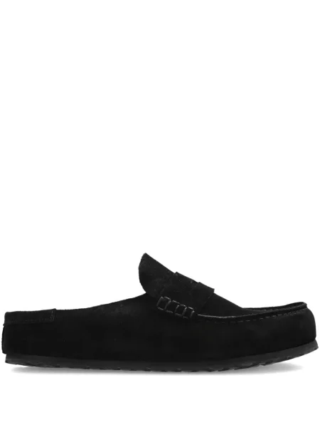 Papuci tip mules Birkenstock din piele de căprioară negru