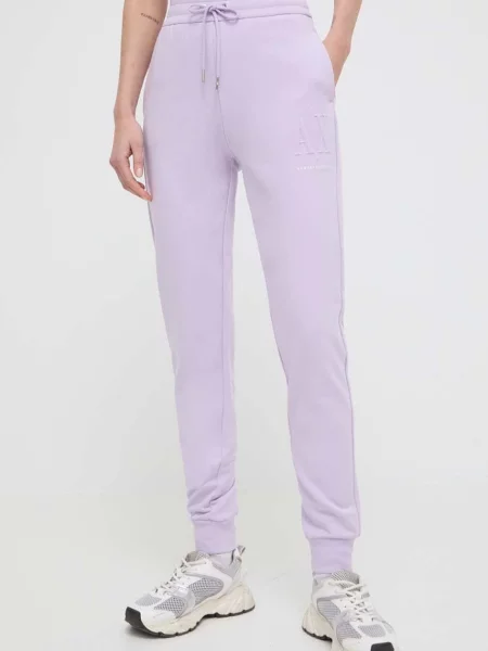 Штани Armani Exchange однотонні фіолетовий
