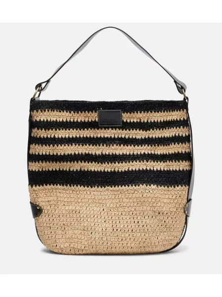 Torbica Isabel Marant s črtami bež