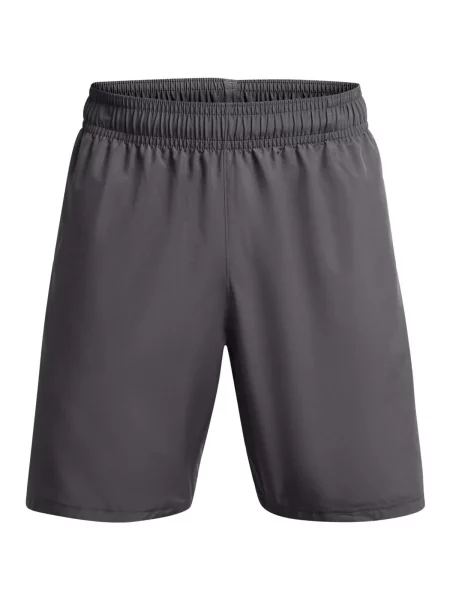 Tréninkové šortky Under Armour Woven Wordmark castlerock/white šedé