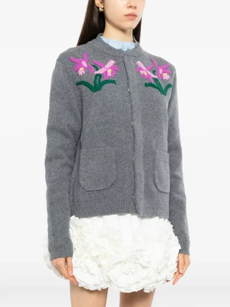 Cardigan Ao Yes cu broderie gri