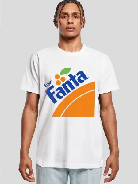 Merchcode Tričko Fanta modrá / zelená / oranžová biela