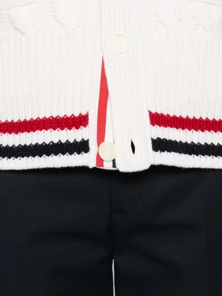 Cardigan Thom Browne de lână alb
