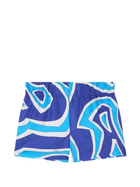 Pantaloni scurți Pucci de mătase cu imagine albastru