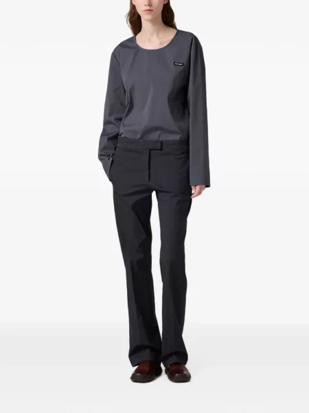 Top Miu Miu din poplin gri