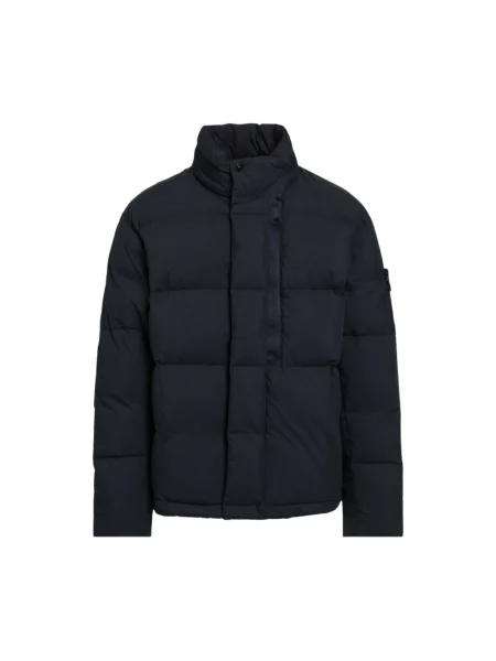 Krótka kurtka puchowa Stone Island z kamieniami niebieska