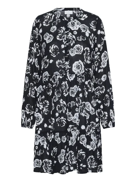 Kaffe Dolga srajca KAEvity svetlo siva črna