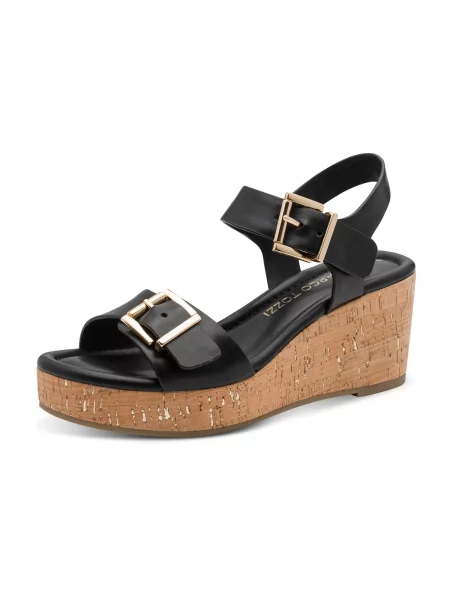 MARCO TOZZI Páskové sandály černá