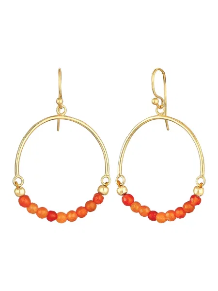 ELLI Uhani Boho zlata rdeča