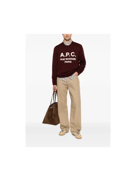 Sweter A.p.c. z logo czerwony