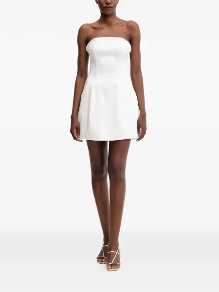 Rochie mini Bardot fără bretele alb