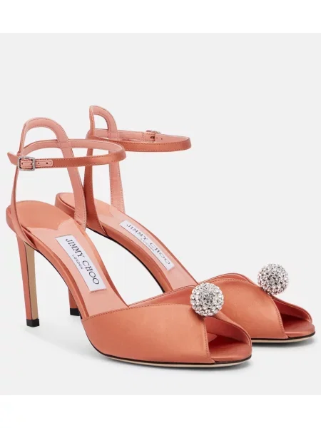 Sandale Jimmy Choo din satin roz