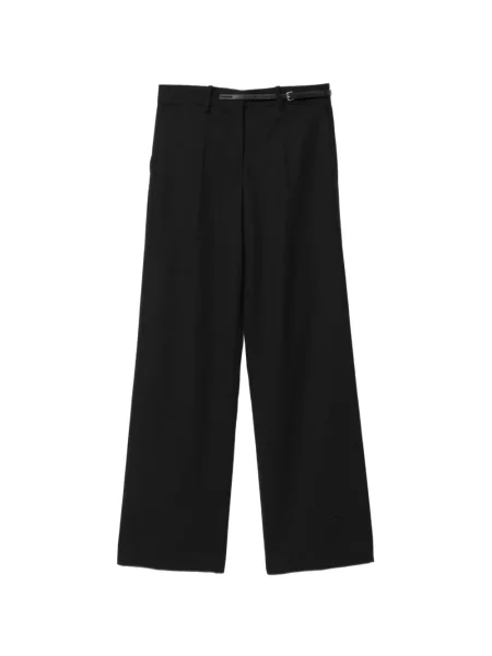 Cu centură pantaloni Helmut Lang din piele negru