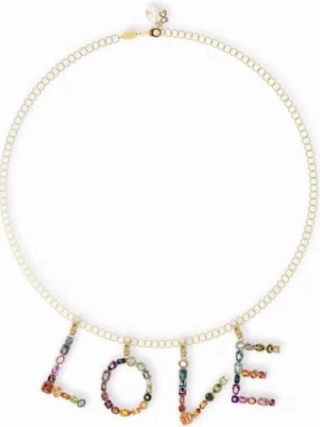 Přívěsek Dolce & Gabbana Rainbow s kamínky žlutý