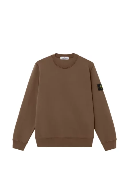 Hanorac crewneck Stone Island cu strasuri maro