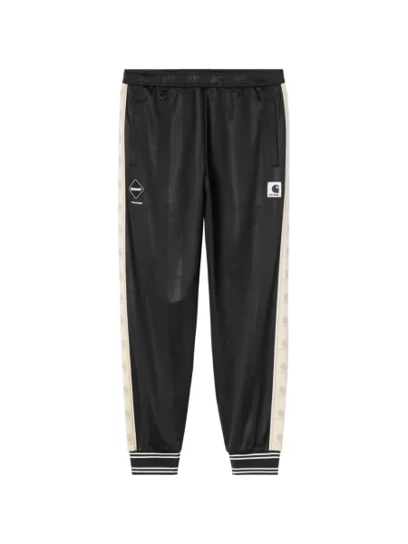 Pantaloni Carhartt Wip cu dungi alergare cu autograf negru