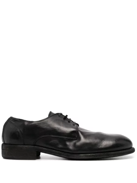 Pantofi derby Guidi cu șireturi din dantelă negru