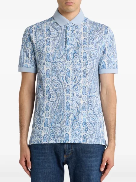 Polo Etro cu model paisley albastru