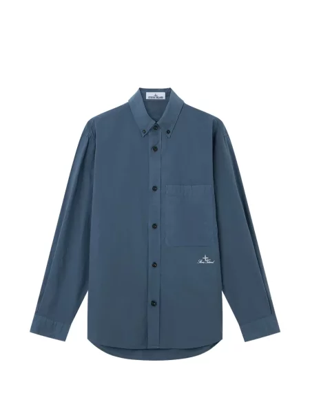 Cămașă Stone Island cu broderie albastru