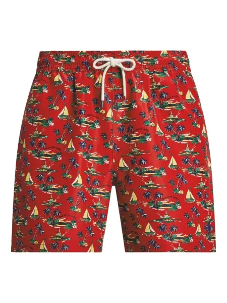 Pletene sportske kratke hlače Polo Ralph Lauren s printom bijela