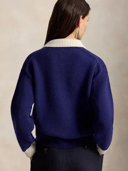 Polo Ralph Lauren WOOL RWS-SWEATER πουλόβερ μάλλινο γυναικείο μπλε