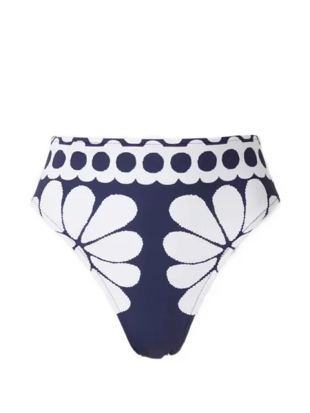 Bikini Farm Rio cu talie înaltă cu model floral cu imagine albastru