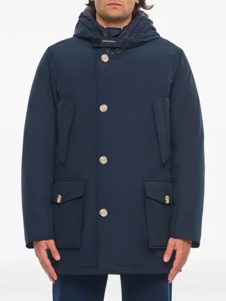 Palton Woolrich cu glugă albastru