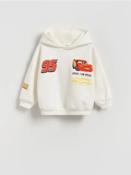 Reserved Bluză de trening cu automobil crem