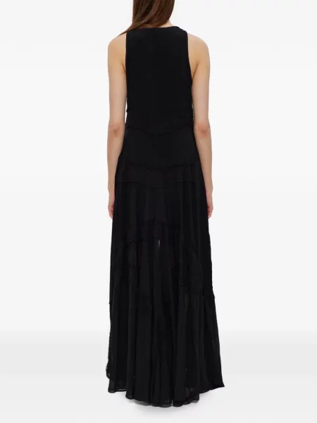 Rochie maxi Allsaints cu volane negru