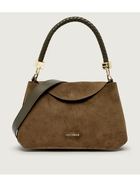 Rucsac Coccinelle din piele de căprioară verde