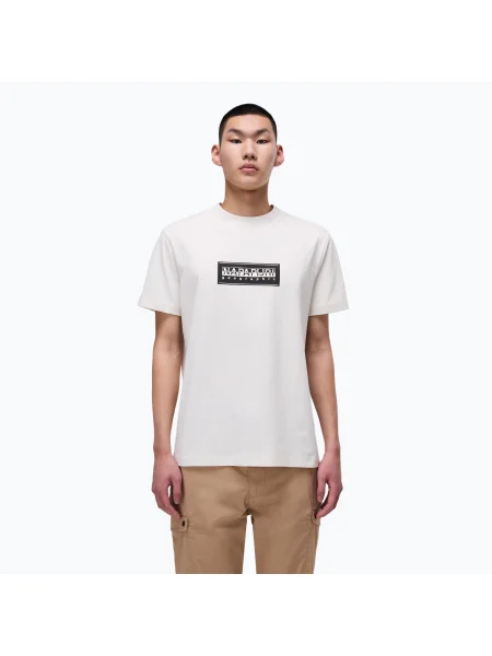 Мъжка тениска Napapijri S-Box Logo white whisper бяло