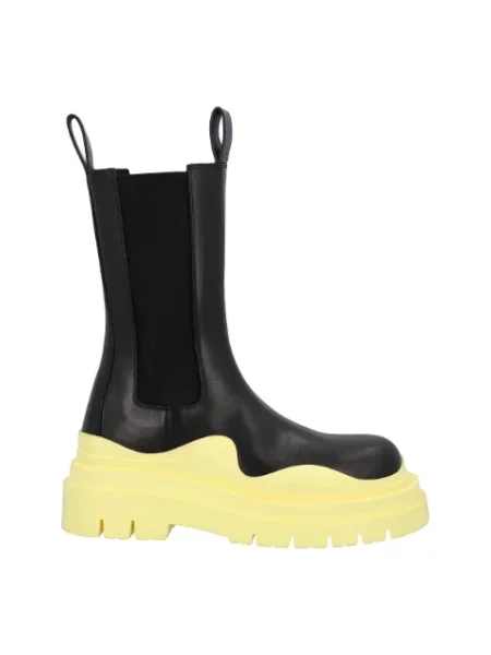 Botki Bottega Veneta skórzane czarne