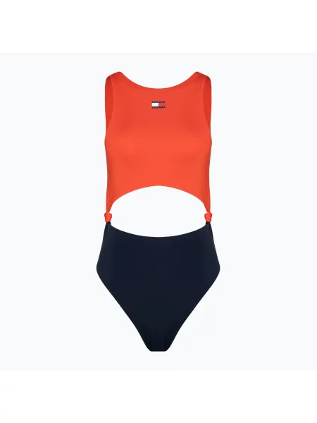 Дамски бански от една част Tommy Jeans Cut Out One Piece hot heat червено