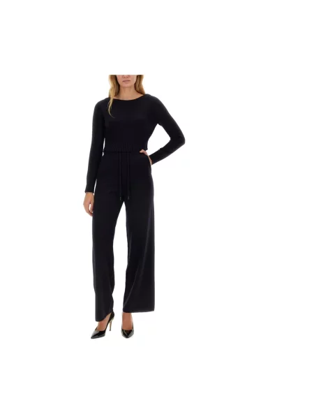 Sweter Max Mara wełniany w paski z paskiem niebieski