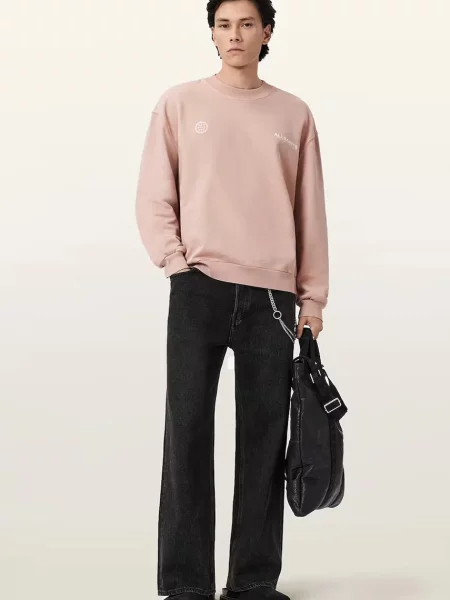 AllSaints bluza EMBLEM różowa