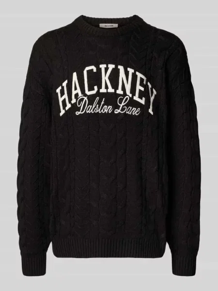 Sweter z dzianiny o kroju regular fit z mieszanki bawełny model ‘MACK’ Only & Sons czarny