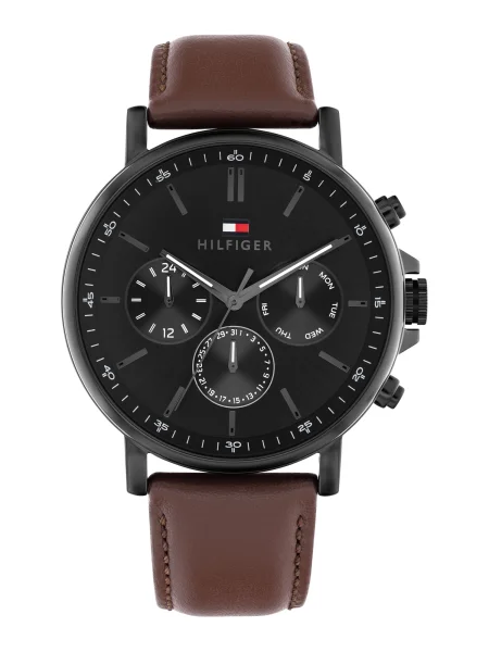 TOMMY HILFIGER Analógové hodinky TYSON tmavohnedá / brusnicová / čierna biela