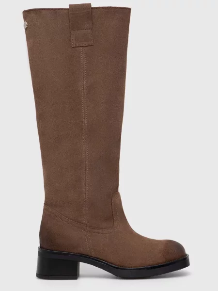 Steve Madden cizme din piele intoarsa Banner femei cu plat maro
