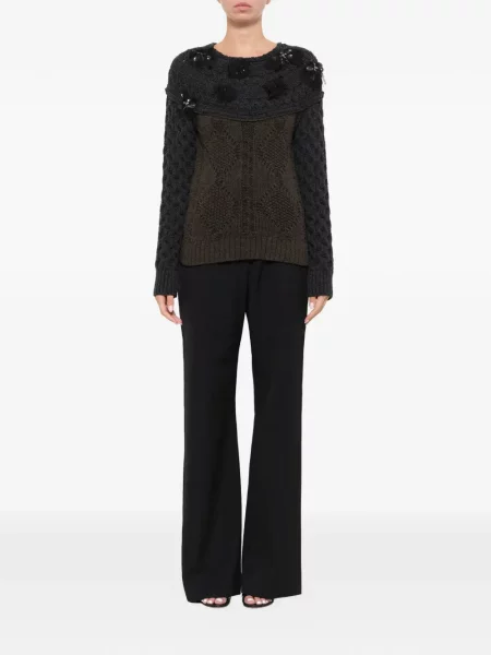 Pulover Lanvin cu broderie gri