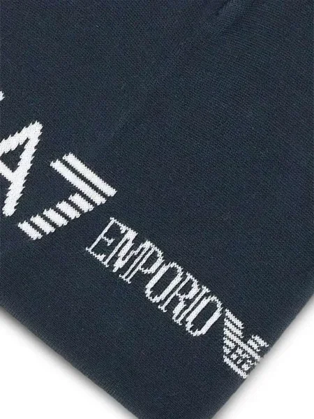 Jacquard kapa Ea7 Emporio Armani s autogramom plava