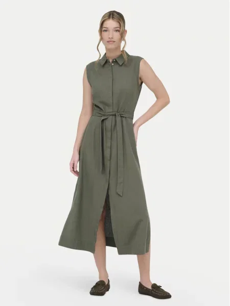 ONLY Rochie tip cămașă Goa bej