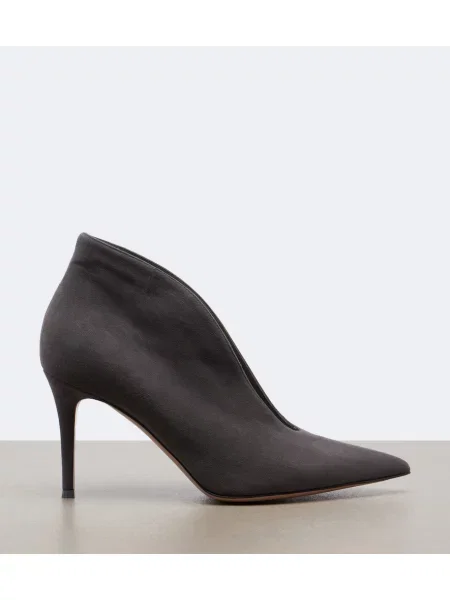 Pantofi cu toc Gianvito Rossi din piele de căprioară gri