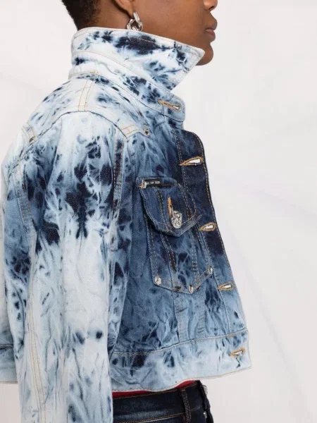 Decupat geacă de blugi Philipp Plein albastru
