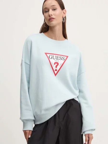 Guess Jeans bluza z nadrukiem niebieski