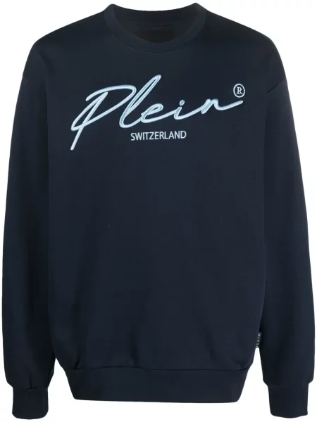 Mikina Philipp Plein s kulatým výstřihem modrá