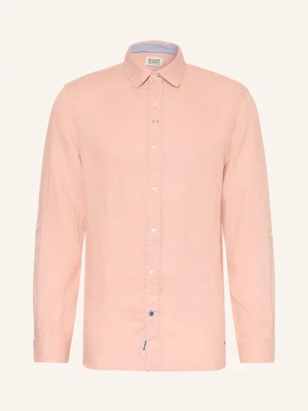Scotch & Soda Lněná Košile Comfort Fit světle růžová