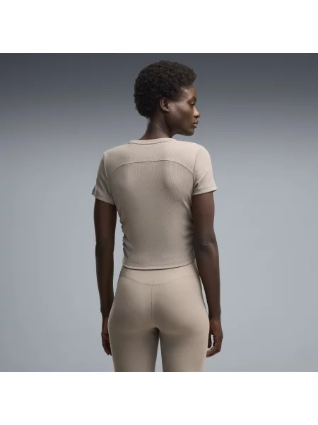 PUMA koszulka treningowa CLOUDSPUN Ribbed o dopasowanym kroju OdzieÅ¼ BeÅ¼owy XXS szara